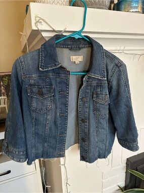 LOFT Light Blue Denim Cropped Jacket